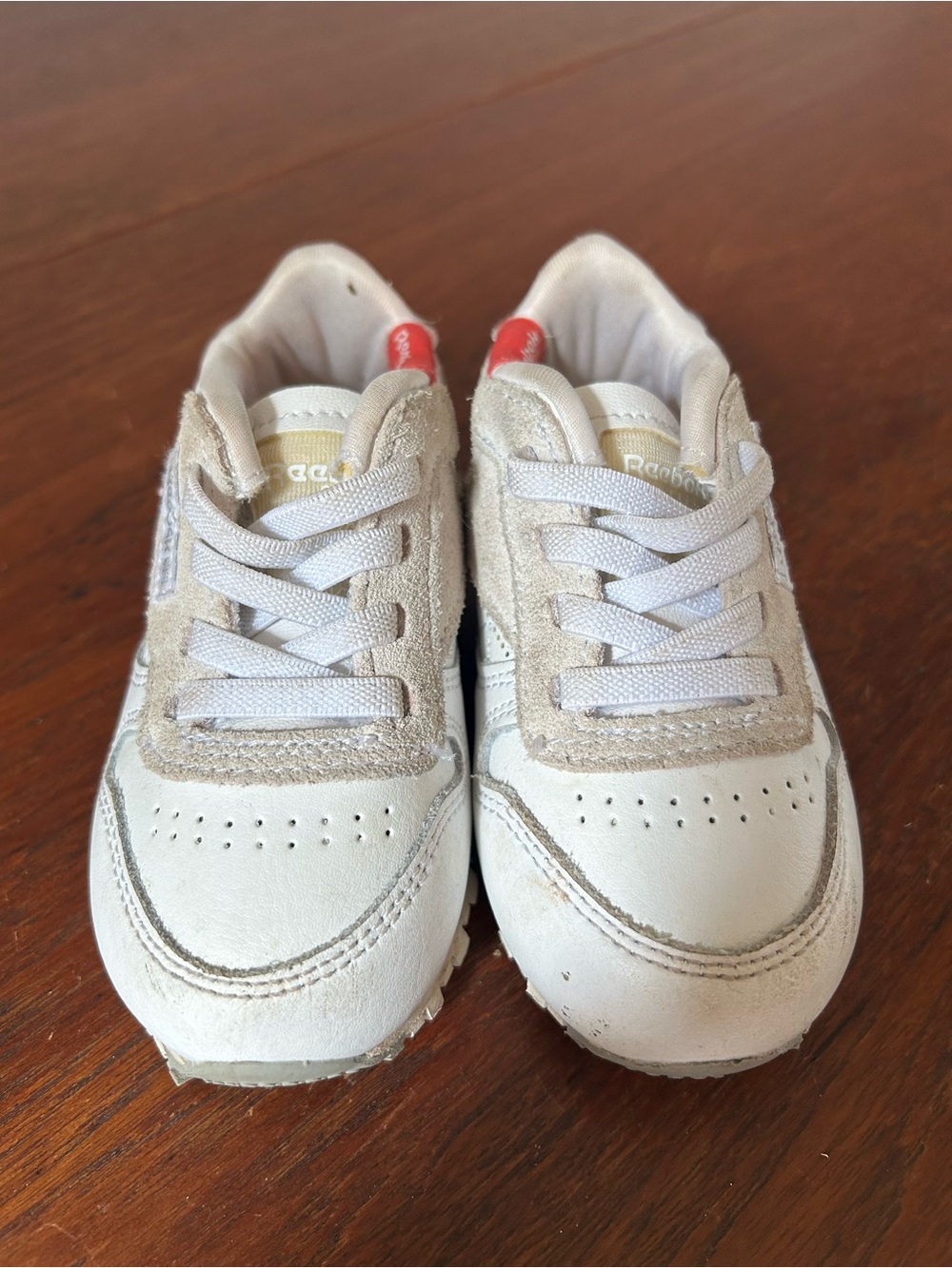 Reebok Baby’s White & Beige Low-Top Sneakers